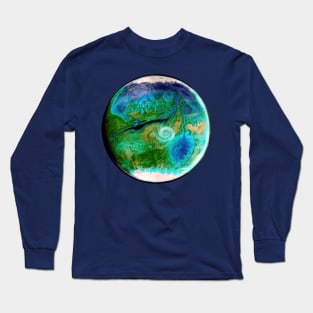 Green Terraformed Mars Long Sleeve T-Shirt